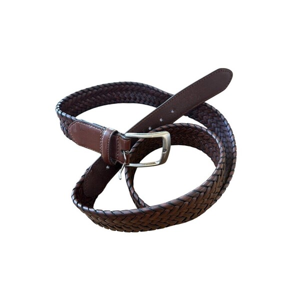 CTM Other - CTM Mens Belt Brown Braided Size 44 Silver Buckle